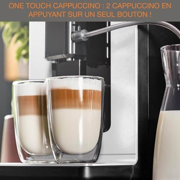 Machine cappuccino et expresso automatique KRUPS Evidence Eco-Design, goût exceptionnel, Quattro Force, boissons à base de lait grâce au système One-Touch, 8boissons préréglées, EA897A