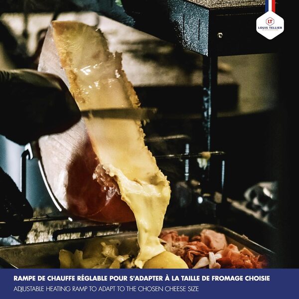 Appareil Raclette Alpage® Signature Basalte (Noir) Traditionnel 6-10 Pers – Rampe Chauffante Réglable – 230V – Louis Tellier – Pour Professionnels et Familles