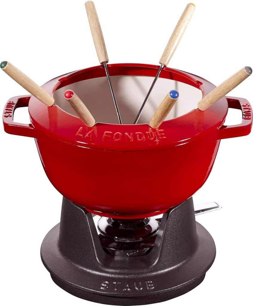 Test : service à fondue Staub en fonte cerise