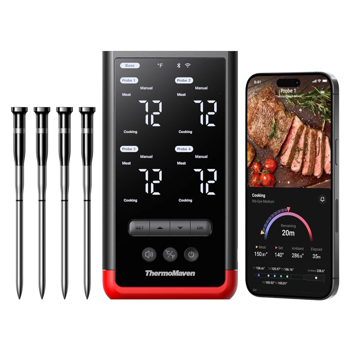 Test : thermoMaven thermomètre à viande sans fil Bluetooth 5.3