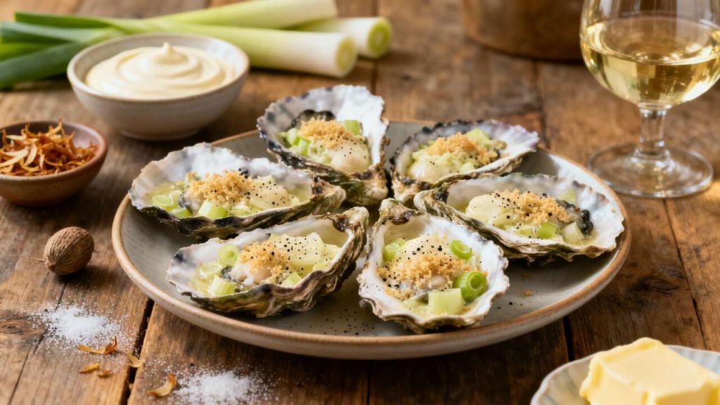 Recette d'Huîtres Chaudes aux Poireaux : plat Abordable et Savoureux