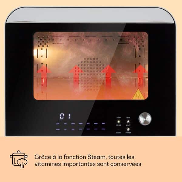 Klarstein Friteuse Sans Huile avec Fonction Maintien au Chaud, Friteuse Air Chaud Air Fryer XL 2450W, Mini Friteuse Electrique Sans Huile, Airfryer 18L à Chauffage Rapide, Minuterie, 10 Programmes