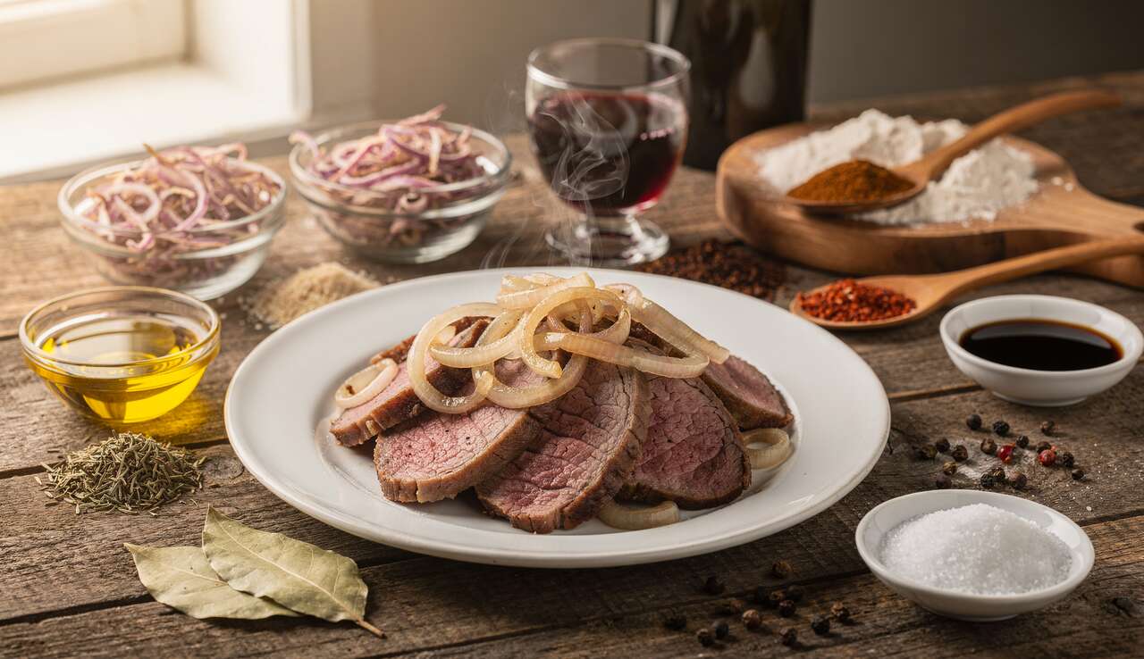 Bœuf mariné aux oignons : recette facile et économique