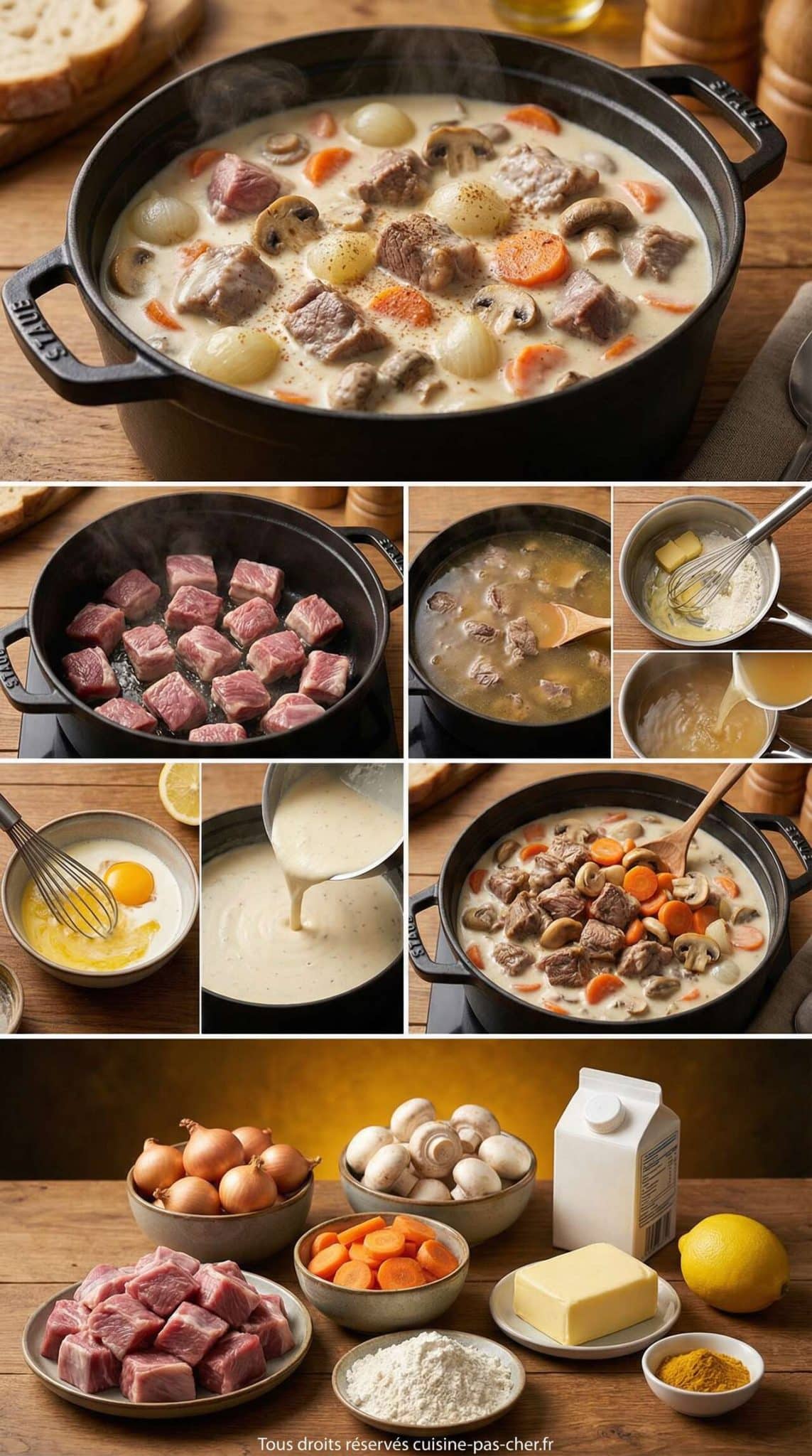 Fiche recette Recette abordable de blanquette d'agneau