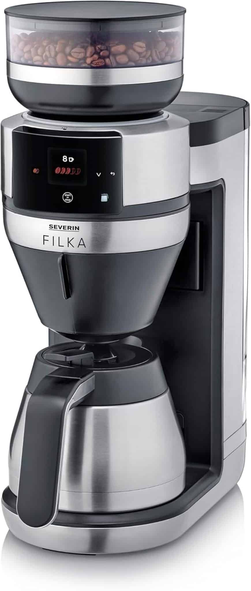 Test cafetière filtre Severin KA 9695 : broyeur et verseuse isotherme