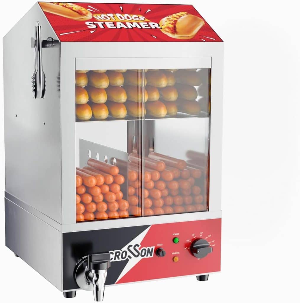 Test du steamer à hot dogs CROSSON 42L : puissance et grande capacité