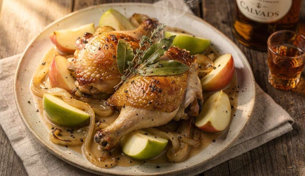 Poulet au cidre et aux pommes : recette délicieuse et économique
