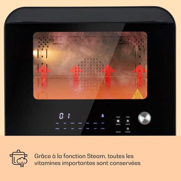 Klarstein Friteuse Sans Huile avec Fonction Maintien au Chaud, Friteuse Air Chaud Air Fryer XL 2450W, Mini Friteuse Electrique Sans Huile, Airfryer 18L à Chauffage Rapide, Minuterie, 10 Programmes