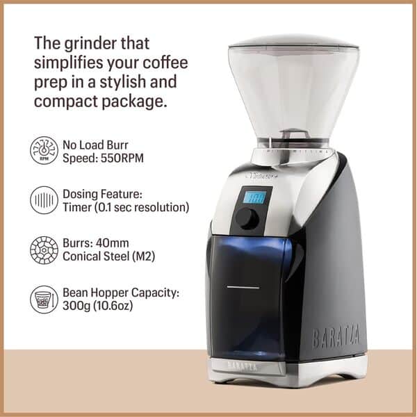 Baratza | Moulin à café électronique - Virtuoso+ | Couleur/Finition : Argent/Noir