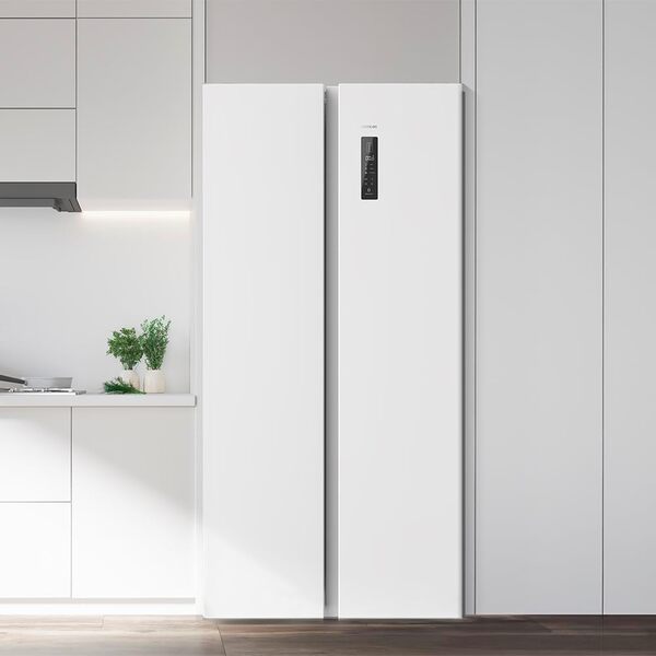 Cecotec Réfrigérateur Américain 2 Portes Bolero CoolMarket SBS 430 White E. Side by Side de 430 L, Hauteur 176 cm et 84 cm de Largeur, Système Multi Air Flow, Total No Frost, Moteur Inverter Plus [Classe énergétique E]