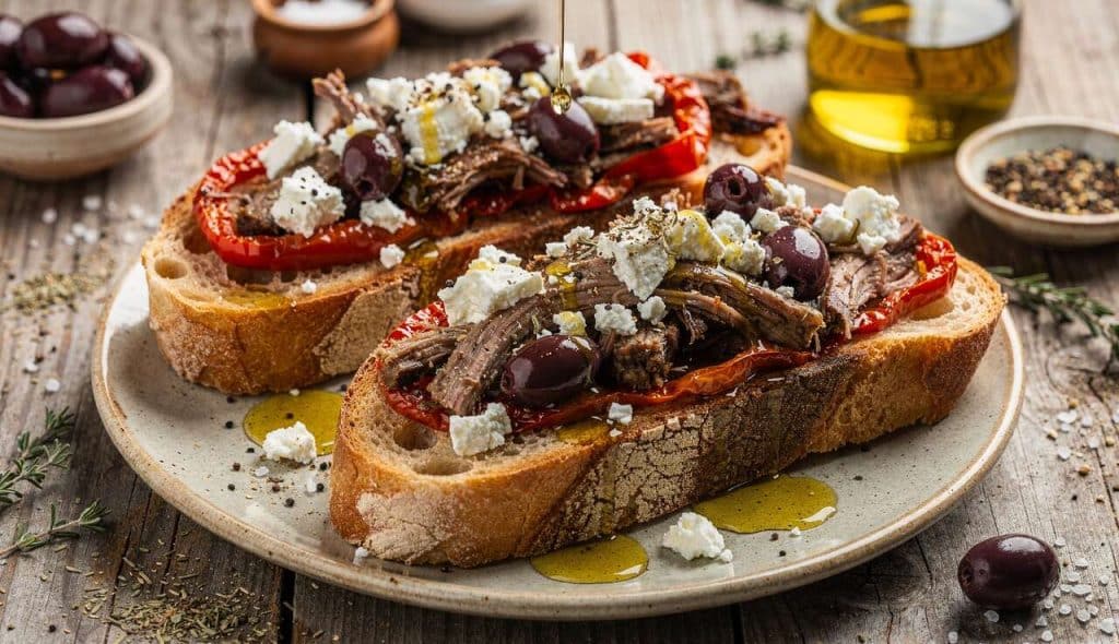 Tartines grecques à l'agneau : recette économique et savoureuse