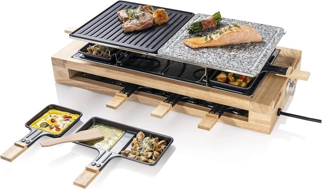 Test de la raclette grill XL Bestron avec pierre et plaque antiadhésive