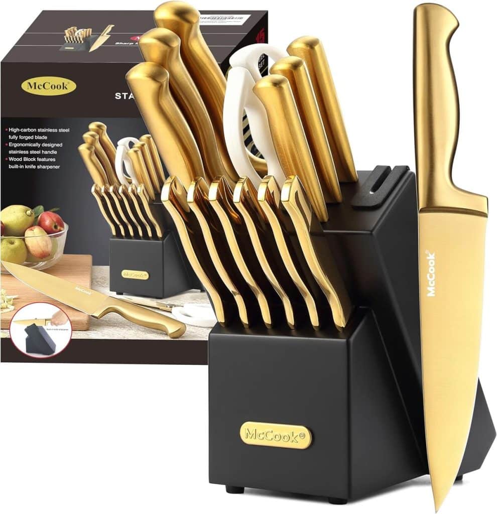 Test : mcCook MC21 - set 15 couteaux inox avec aiguiseur intégré