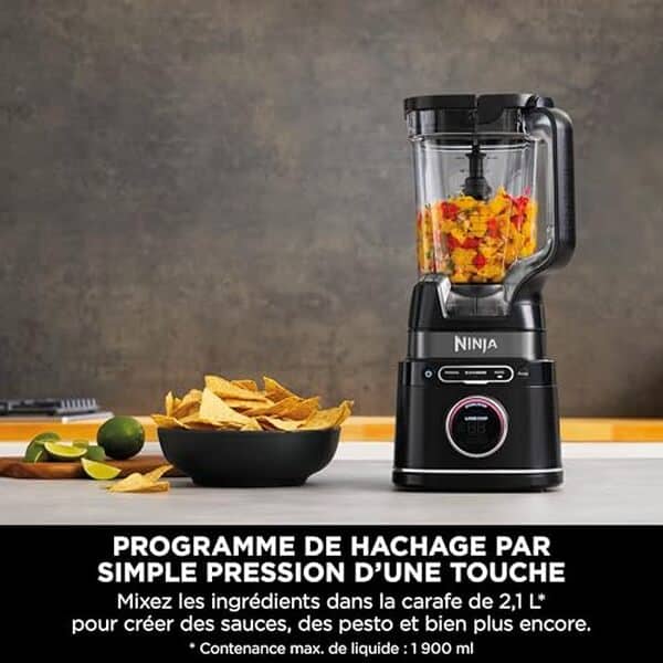 Explorez les performances exceptionnelles du Ninja Power Processor 3-en-1 : un blender puissant de 1200W qui allie efficacité et polyvalence pour toutes vos préparations culinaires