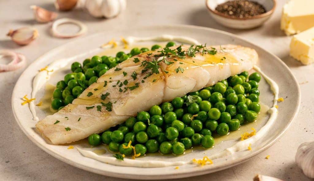 Filets de merlan aux petits pois : recette économique et savoureuse