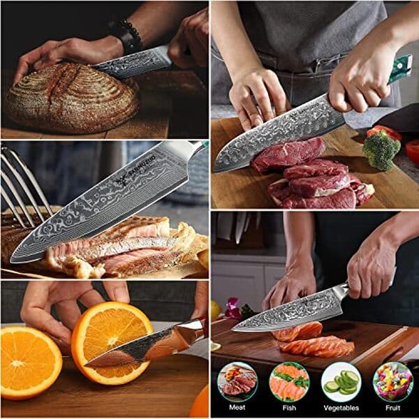 Explorez l'art de la découpe avec les couteaux SANMUZUO Xuan : précision et élégance assurées pour vos plus belles créations culinaires.