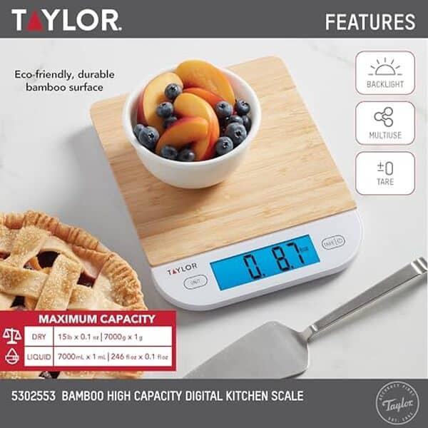 Découvrez notre test complet de la balance de cuisine Taylor en bambou 6, 8 kg : design écologique, précision fiable et fonctionnalités pratiques pour vos recettes.