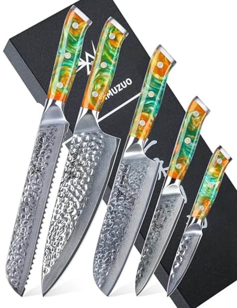 Test : ensemble Sanmuzuo Yao, couteaux de chef en acier Damas VG10
