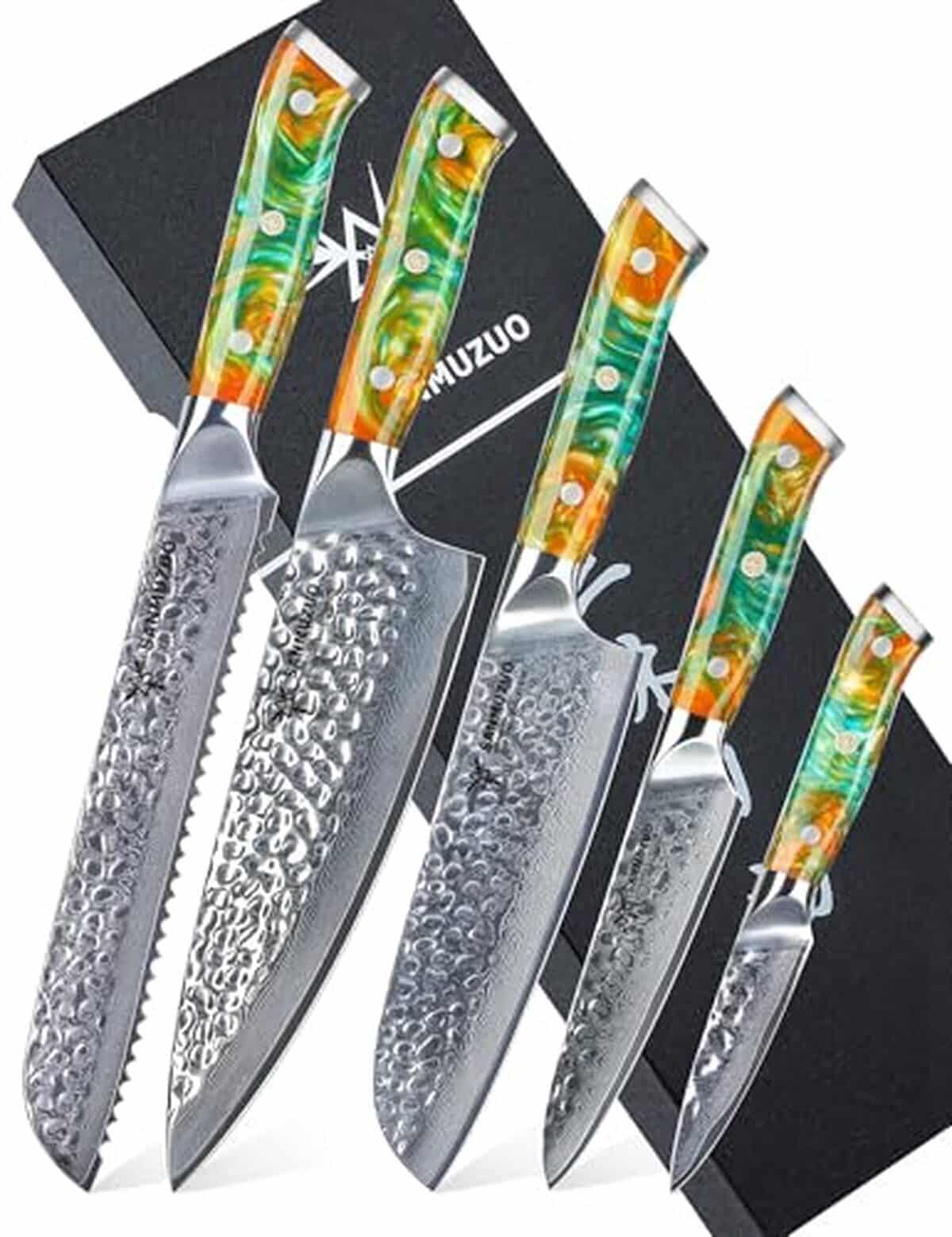 Test : ensemble Sanmuzuo Yao, couteaux de chef en acier Damas VG10