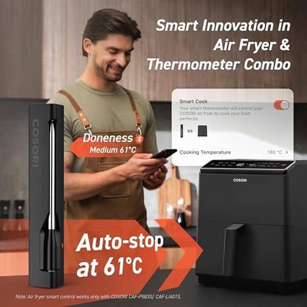 Découvrez notre analyse complète du thermomètre Cosori sans fil : l'accessoire incontournable pour une cuisson parfaite de vos viandes