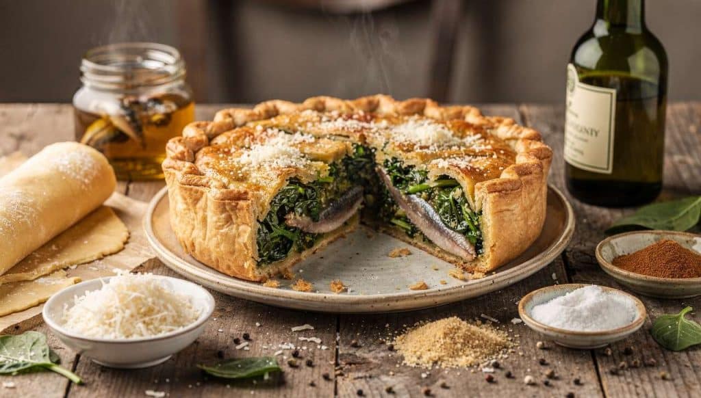 Tourte de blettes aux anchois : recette économique et savoureuse