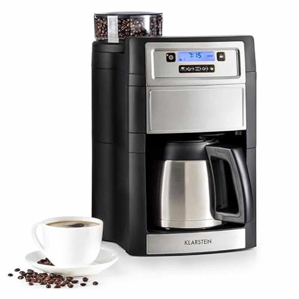 Test : cafetière broyeur klarstein Aromatica II avec thermos argenté