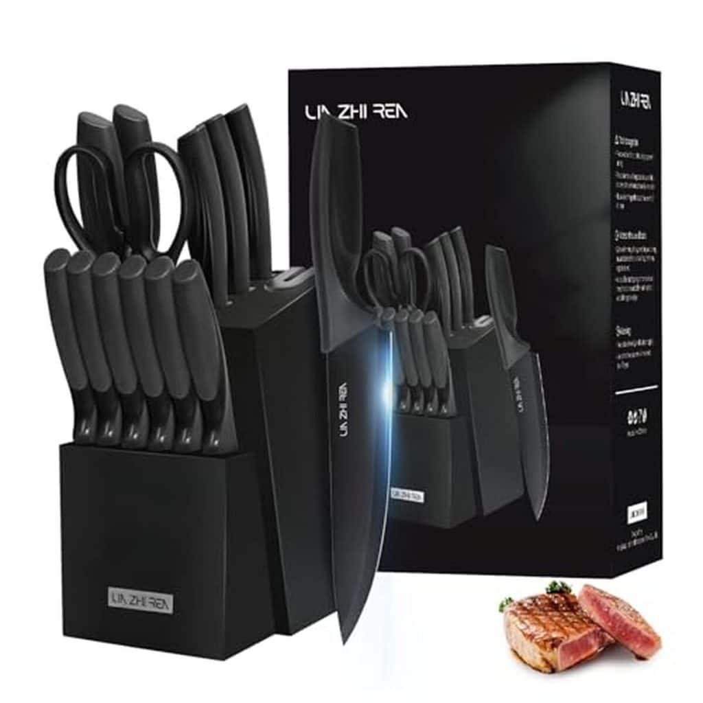 Test du set de couteaux 15 pièces avec bloc noir