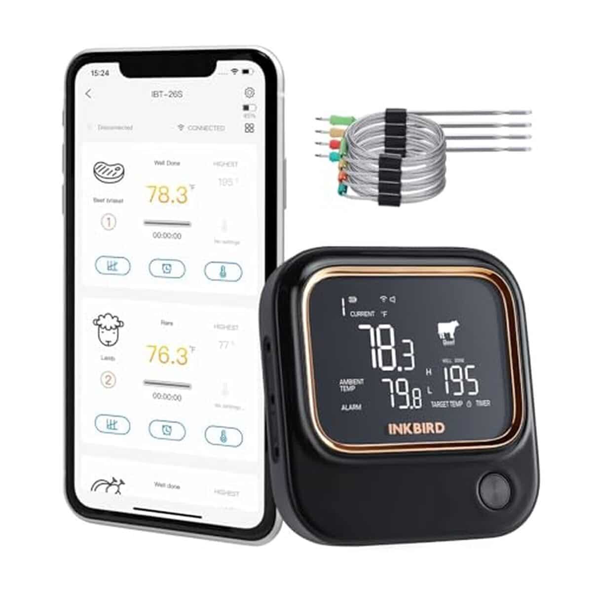 Test Inkbird IBT-26S : thermomètre cuisine wifi 4 sondes