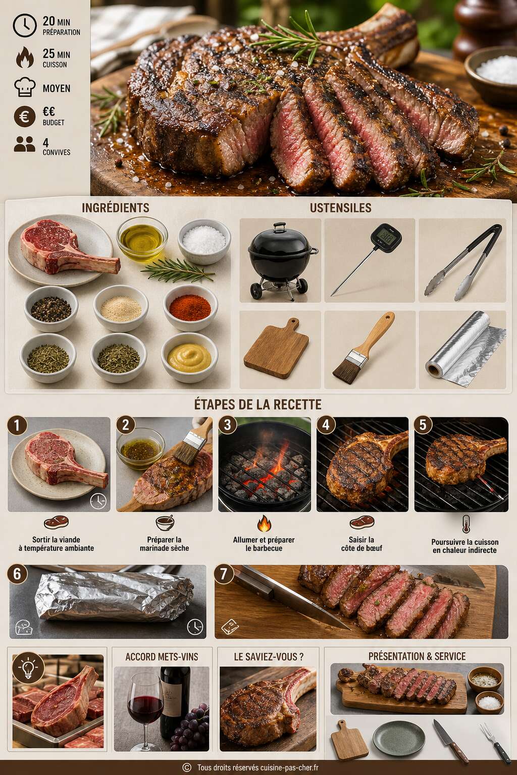 Fiche recette C&ocirc;te de b&oelig;uf &agrave; l'os au barbecue pas ch&egrave;re : recette savoureuse