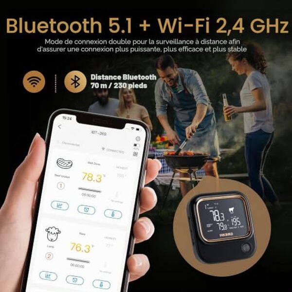 Découvrez notre test détaillé du thermomètre de cuisine Inkbird IBT-26S : 4 sondes wifi, connectivité Bluetooth et app mobile pour une cuisson précise et contrôlée à distance. 