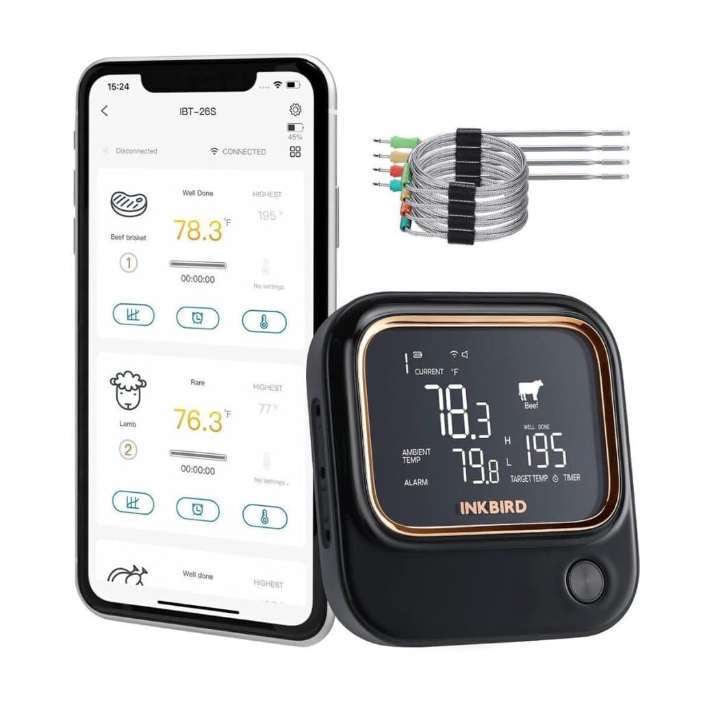 Test Inkbird IBT-26S : thermomètre cuisine wifi 4 sondes