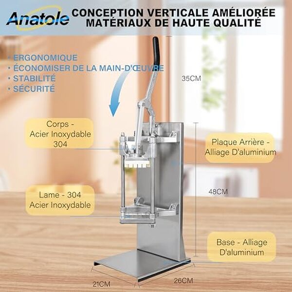 Découvrez notre test détaillé du coupe-frites Anatole professionnel en acier inoxydable : performances, durabilité et qualité de coupe analysées. 