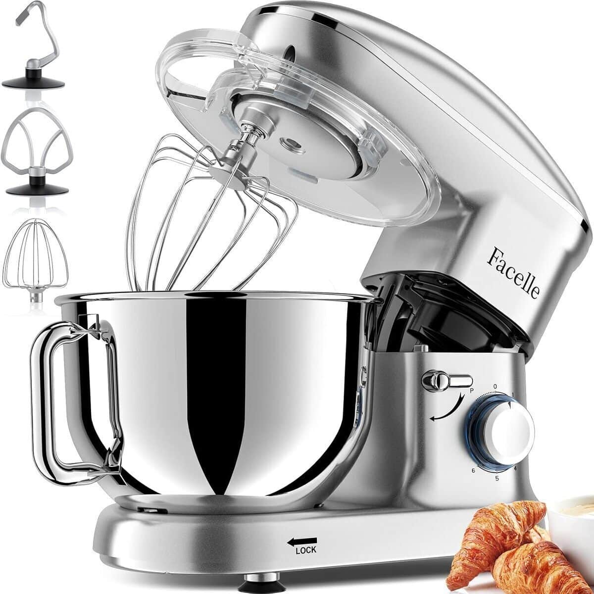 Test : robot pâtissier Facelle 1500W 6, 2 L argent