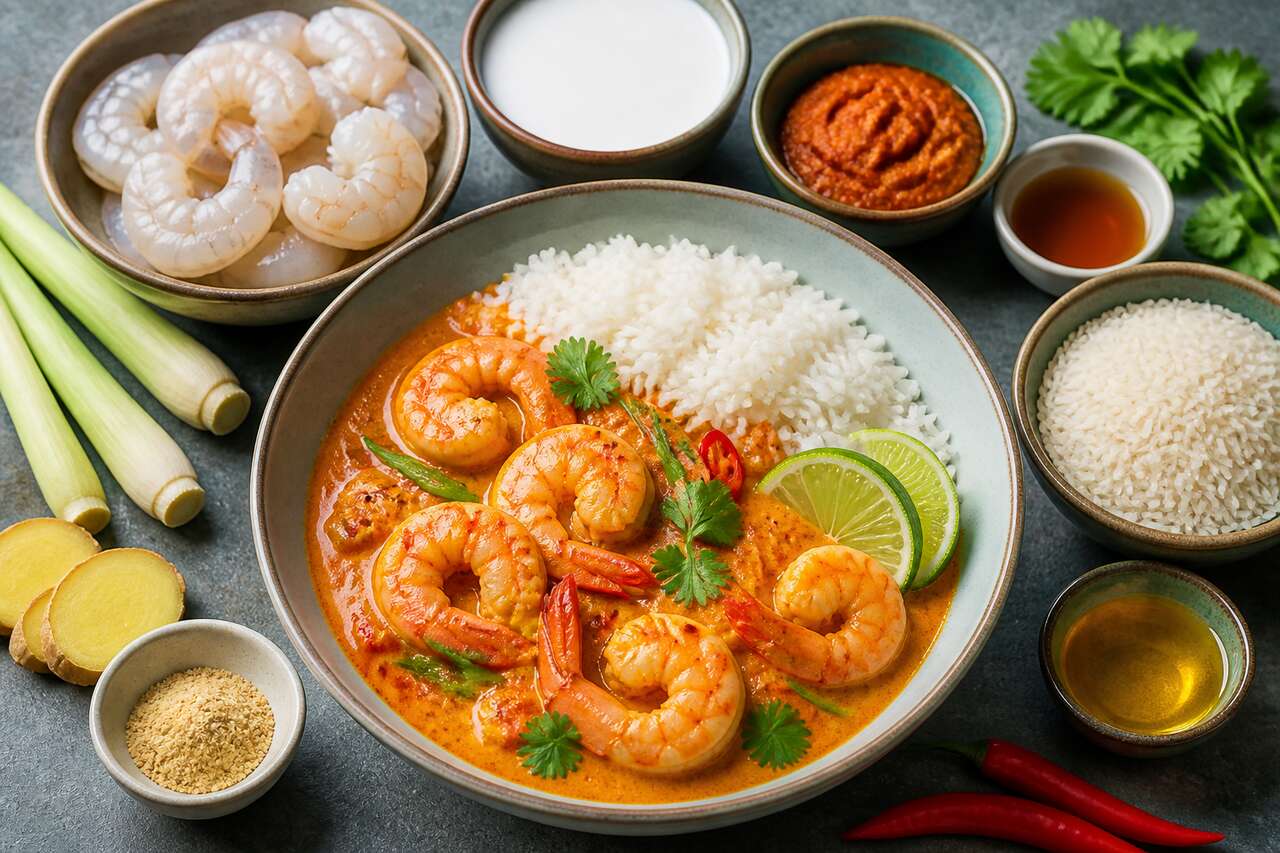 Gambas épicées au lait de coco : recette abordable